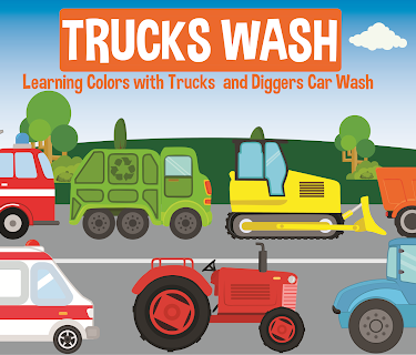 Trucks Wash - Learning Colors with Trucks  and Diggers Car Wash