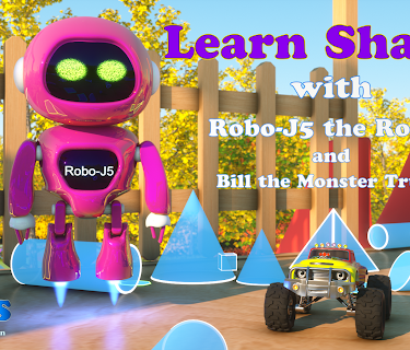 Learn Shapes with Robo-J5 the Robot And Bill the Monster Truck