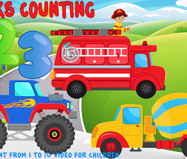 Trucks Counting 123 - Learn To Count from 1 to 10 Video For Children