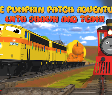 The Pumpkin Patch Adventure with Shawn the Train and his Team! (Pumpkin Chunkin!) - Learn 8 Pumpkin Sizes!