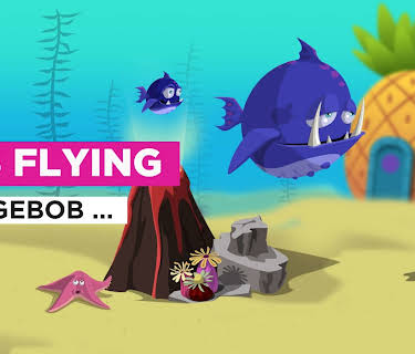 He's flying in the Style of SpongeBob SquarePants (2005)