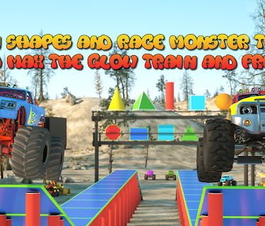 Learn Shapes and Race Monster Trucks with Max the Glow Train and Friends