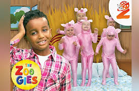 The Zoogies | Baby Shark & more Animal Songs: Five Little Piggies Jumping on the Bed