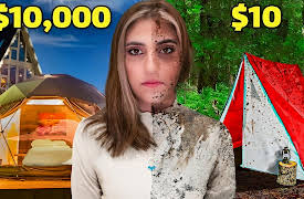 The Anazala Family: I Survived $10 vs $10,000 Camping