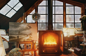 A Very British Yule Log: Artist's Loft (with Music)