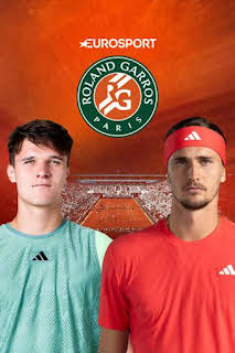 09:30: Roland Garros (T2026): Mensik - Zverev | Eurosport 1 | 6/6 2026