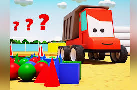 Trucks' Tales - Cartoons for Kids: Red Truck - Learning bulk geometric shapes and colors