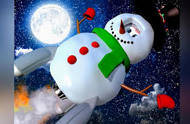 Christmas in Car City: Rocky and Sam dress up as Snoman