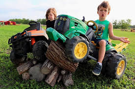 Hudson's Playground: Cleaning up a Mess with Toy Tractors!