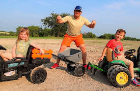 Hudson's Playground: Plowing Dirt and Planting Grass With Tractors!