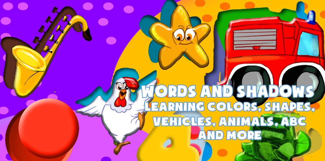 Words and Shadows - Learning Colors, Shapes, Vehicles, Animals, ABC and More