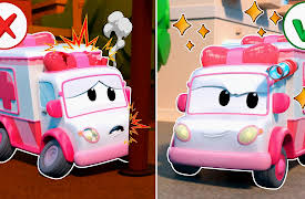 Car City Super: Tom's Garage: Oh No! Ambulance Car Gets Hurt Chasing Crazy Robot Ambulance