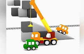 4 Cars: Colored cars and the clever crane