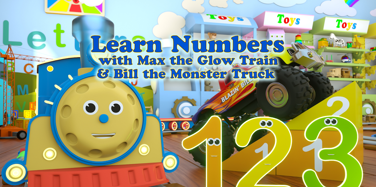 Learn Numbers with Max the Glow Train and Bill the Monster Truck