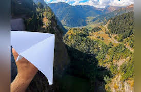 How Ridiculous: Throwing PAPER AIRPLANES from 165m Dam!