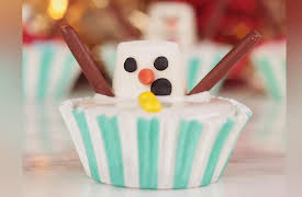 Amazing Christmas Recipes for Kids: Melting Snowman Cupcakes