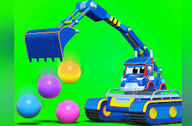 Super Truck - Carl the Transformer: Excavator / Big wheel accident/ Baby Cars trapped/ Giant robot