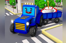 3D Cars Stories: Blue Tractor and the cake
