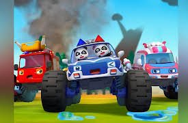 BabyBus - Monster Cars Go!: Friends Are Trapped in Forest Fire