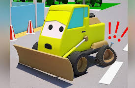 Trucks' Tales - Cartoons for Kids: Yellow Bulldozer gets in trouble