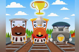 Kids Fun - Adventures with Train: The Trains arrange the racing with the obstacles