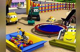 Construction Squad of Car City: Construction Squad builds a Trampoline and a Car Wash for the babies