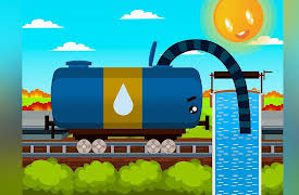 Kids Fun - Adventures with Train: The Water Сarrier help small cars