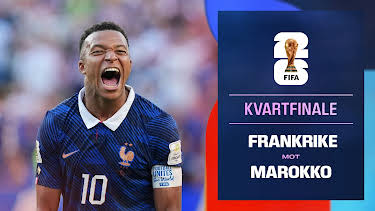 22:00: FIFA Fotball-VM 2026: Kvartfinale, Frankrike–Marokko | NRK 1 | 7/9 2026