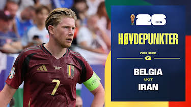 09:10: Fotball-VM 2026 Høydepunkter: Belgia–Iran | NRK 1 | 6/22 2026