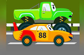 Funny Cars and City Adventures: The Racing Car and the Monster Truck