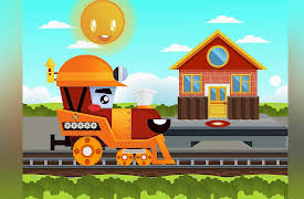 Kids Fun - Learning with Train: Learning geometric shapes - Building a house together with Train