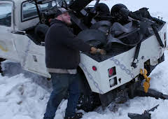 Lastbilschaufförer på småvägar