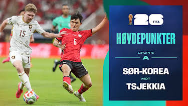 09:10: Fotball-VM 2026 Høydepunkter: Sør-Korea–Tsjekkia | NRK 1 | 6/12 2026