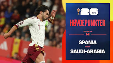 09:00: Fotball-VM 2026 Høydepunkter: Spania–Saudi-Arabia | NRK 1 | 6/22 2026