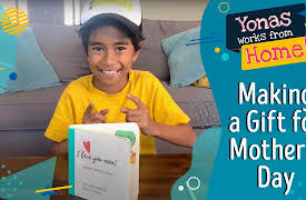 Yonas Works from Home!: Making a Gift for Mother’s Day!