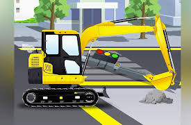 Funny Cars: Yellow Excavator