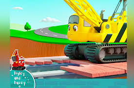 Digley & Dazey - Vehicle Cartoons for Kids (Made by Little Baby Bum): Don't Fall Off The Bridge! - Construction Teamwork