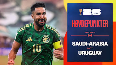 09:20: Fotball-VM 2026 Høydepunkter: Saudi-Arabia–Uruguay | NRK 1 | 6/16 2026