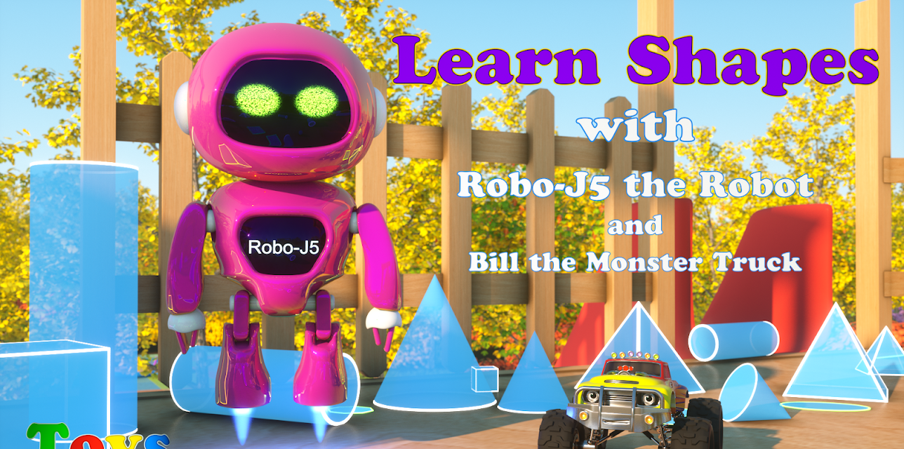 Learn Shapes with Robo-J5 the Robot And Bill the Monster Truck