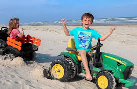 Hudson's Playground: Playing With Tractors on the Beach!