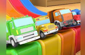 Dump Trucks - Ball Pit Videos for Kids: Super Truck Slide