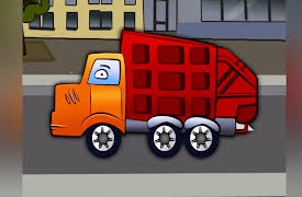 Stories of Funny Cars: Orange Garbage Truck's adventures
