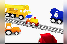 4 Cars: Colored cars: construction the steam train