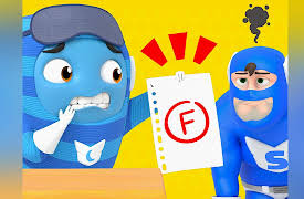 The Supers: Back to School : Exam Cheating / Cheating on the exam / Tidying up the library / The leaking fountain