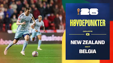 10:20: Fotball-VM 2026 Høydepunkter: New Zealand–Belgia | NRK 1 | 6/27 2026