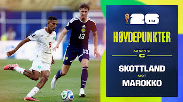 08:25: Fotball-VM 2026 Høydepunkter: Skottland–Marokko | NRK 1 | 6/20 2026