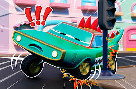 Car City Super: Tom's Garage: Oh No! Hubcap Crocodile Car Crashes Into a Tree
