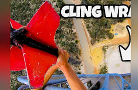 How Ridiculous: GIANT DART Vs TWO KILOMETRES of CLING WRAP from 45m!