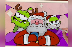 Om Nom Christmas: Learn English and Color the Christmas