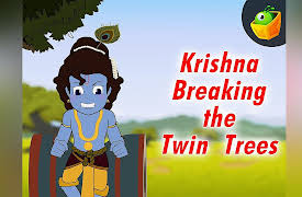 Sri Krishna: Krishna Breaking the Twin Trees